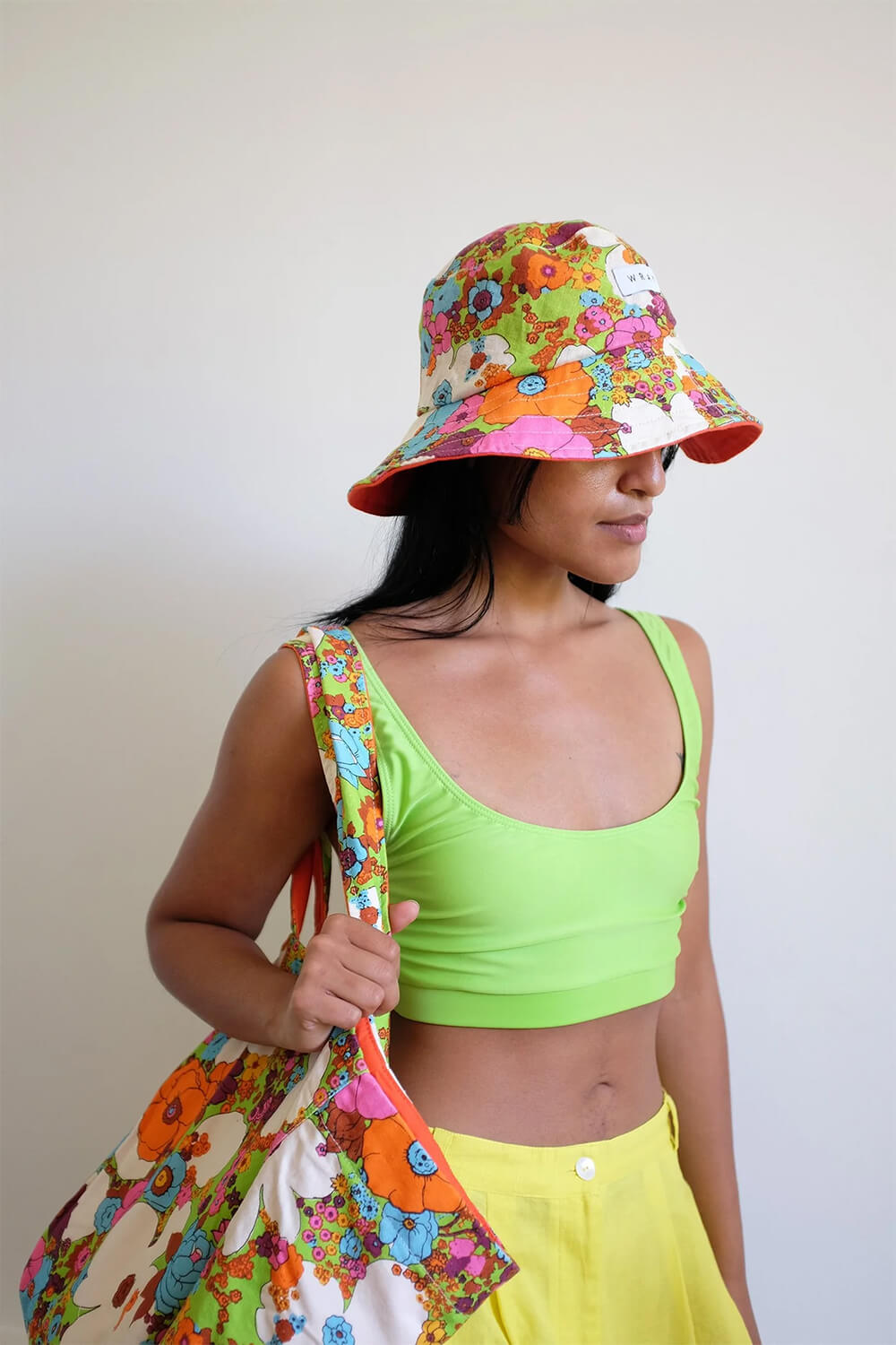 acid floral sun hat