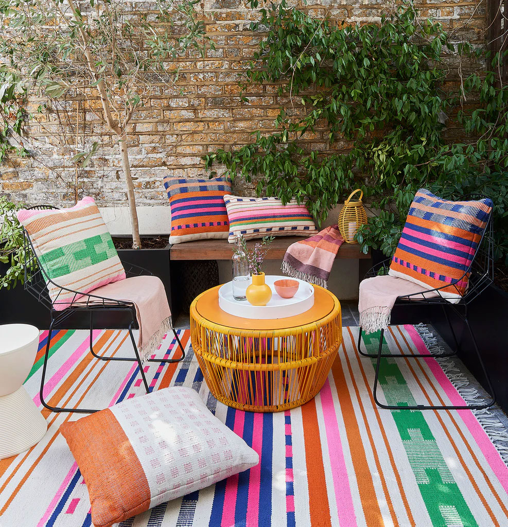 Bole Road Textiles multi colored recycled plastic outdoor rugs