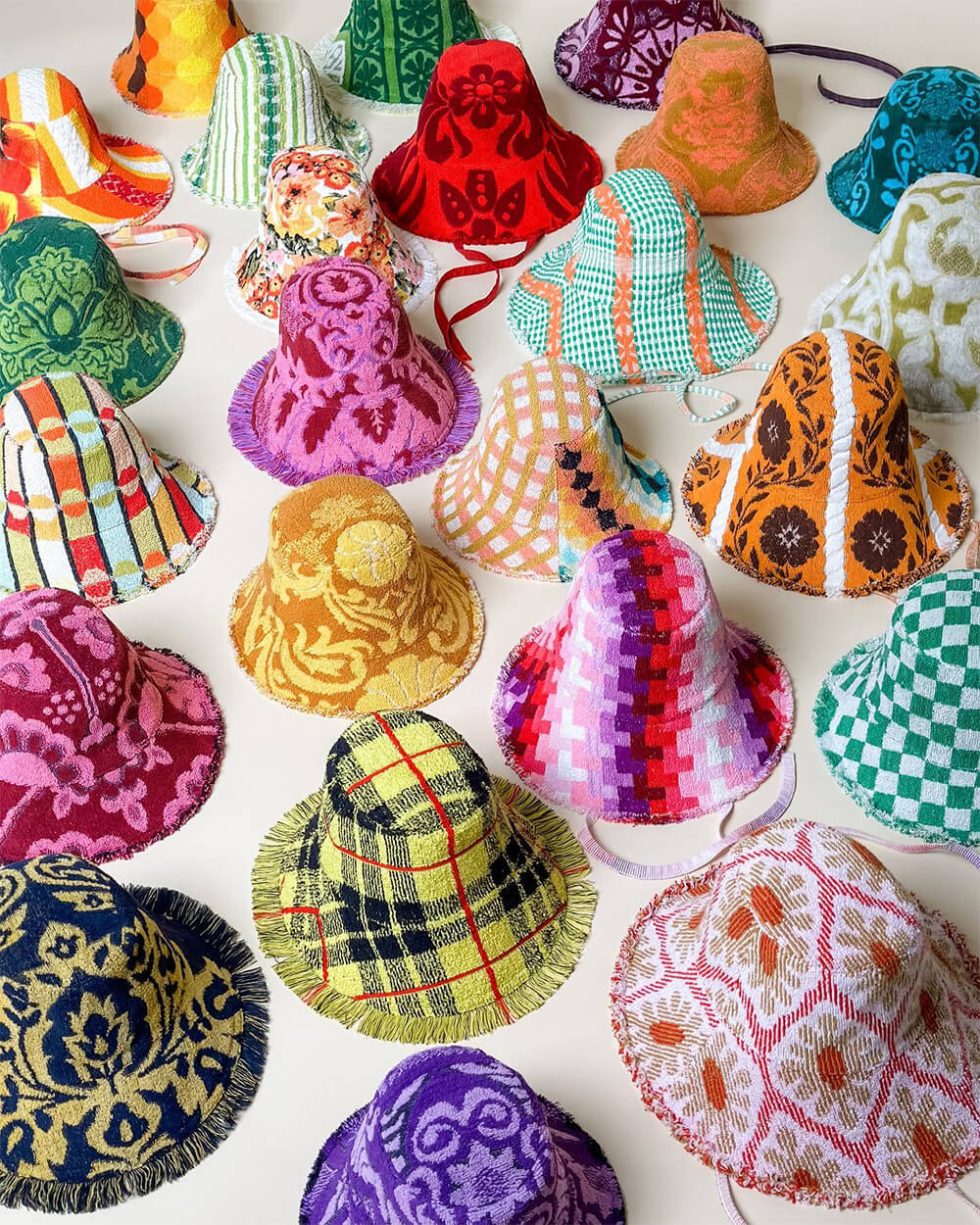 colorful vintage towel hat