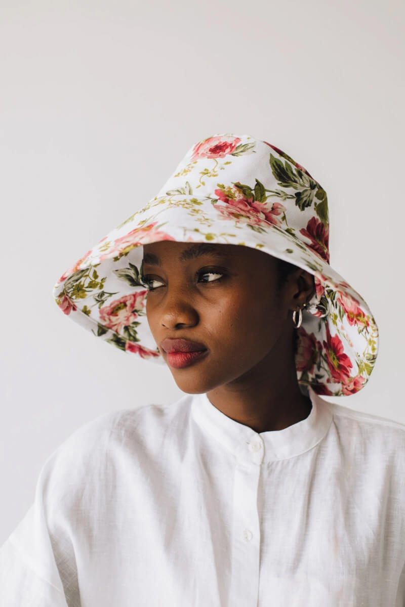floral oversized bucket hat for summer