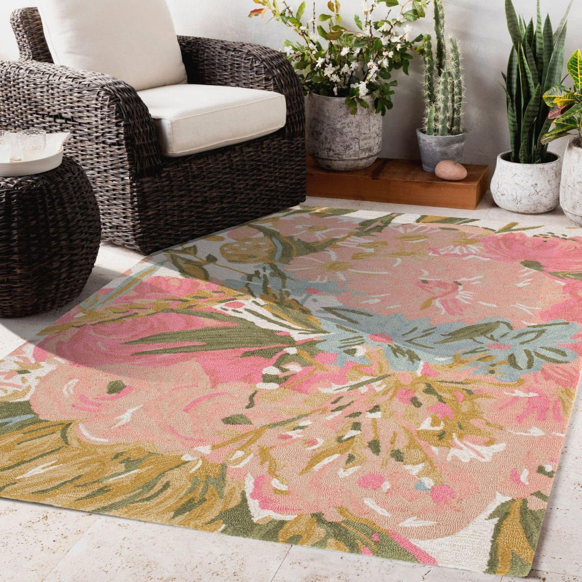 Fab Habitat floral rug
