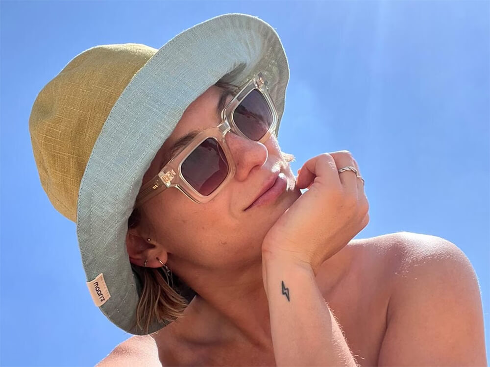 linen reversible colorblock bucket summer hat