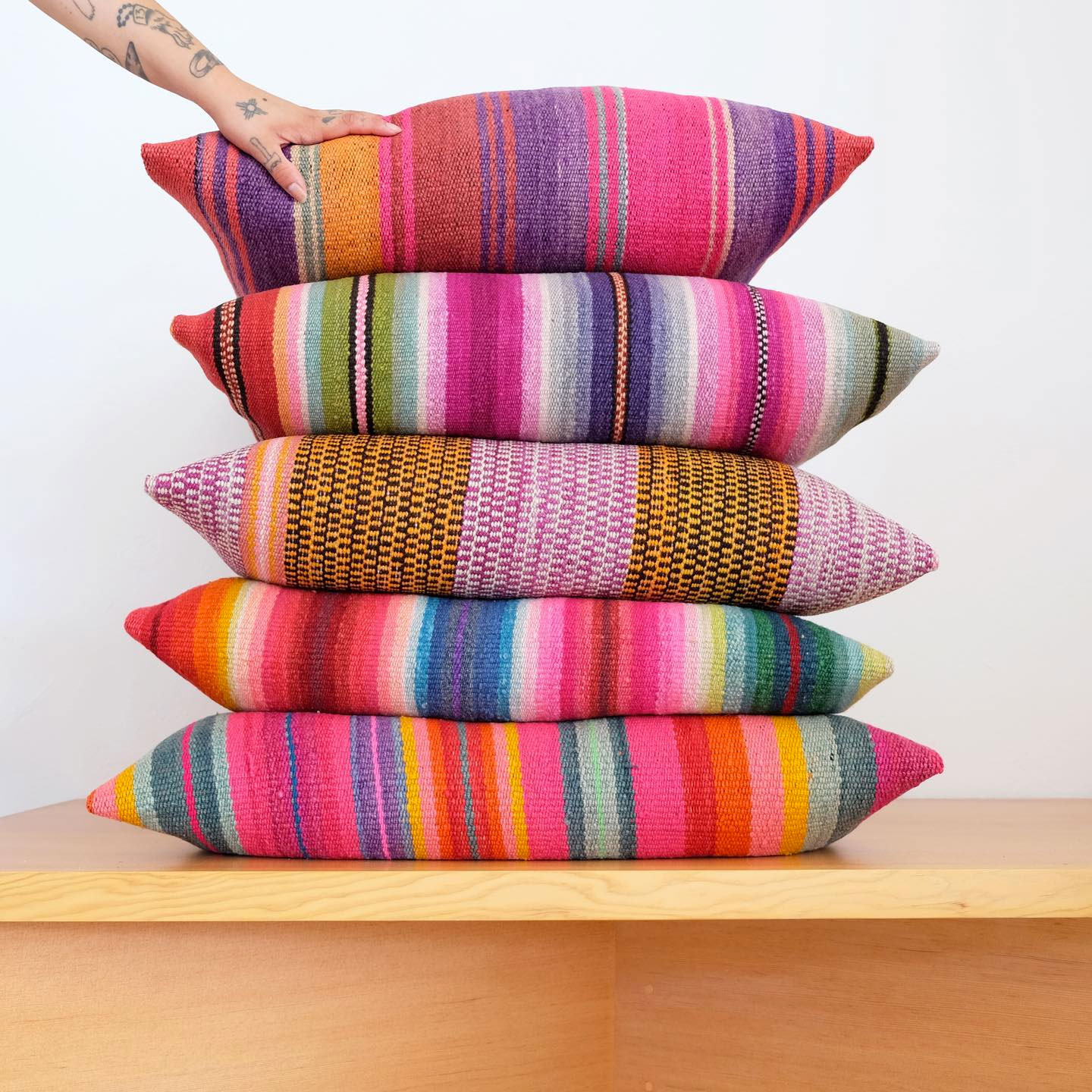Striped pillows from Garza Marfa