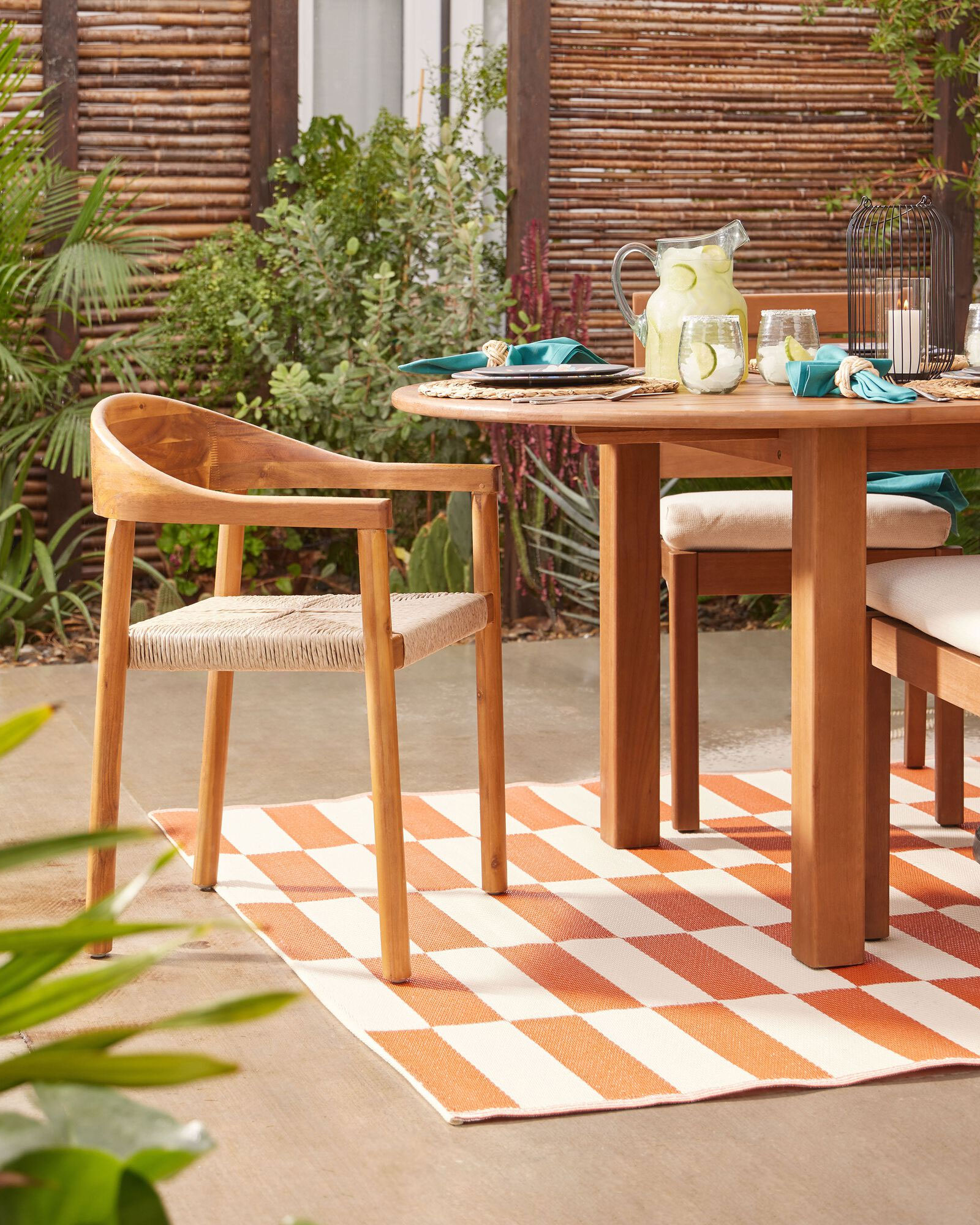 world market orange recycled outdoor mat