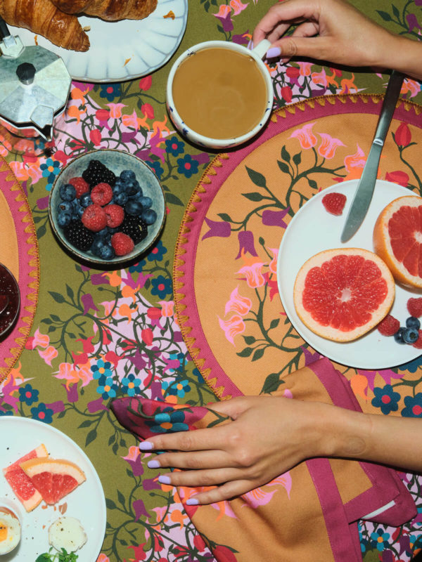 Sophie Williamson Design Blumenliebe table linens - conscious maximalist decor in eco club sustainable directory